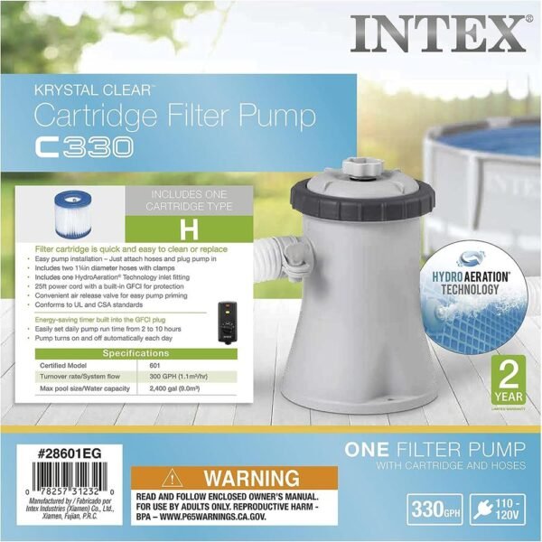 Bomba De Filtro De Cartucho Para Piscinas 330gph 28601 - Imagen 3