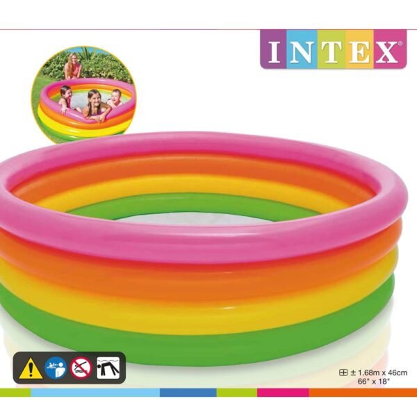 Piscina infantil inflable INTEX 4 colores grande 168x46 cm - Imagen 3