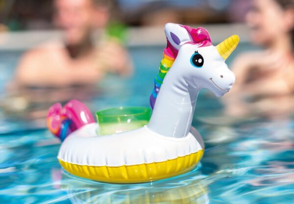 Flotadores inflables para bebidas con forma de unicornio (paquete de 3) - Imagen 2