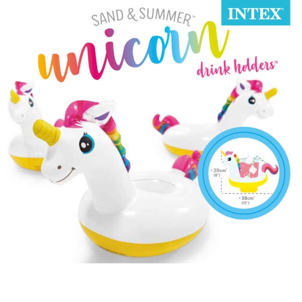 Flotadores inflables para bebidas con forma de unicornio (paquete de 3) - Imagen 3