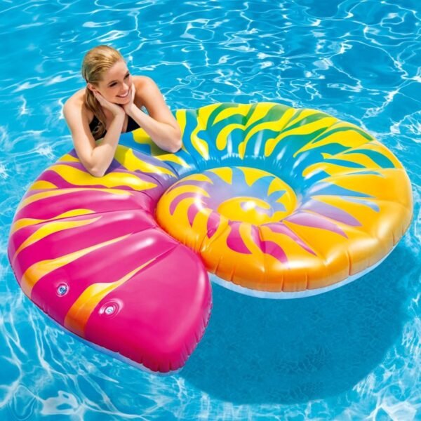Colchoneta hinchable caracola INTEX arcoíris