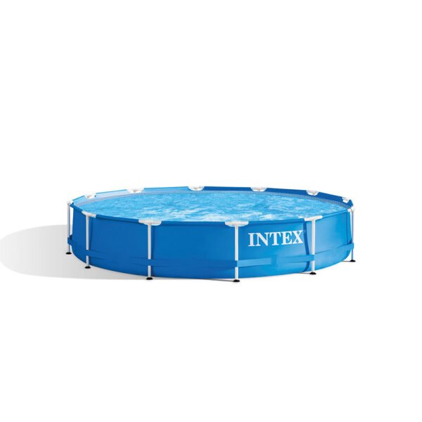 Piscina elevada de 12' x 30" con estructura de metal y bomba de filtrado - Imagen 3