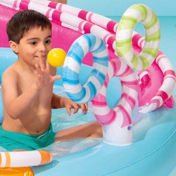 Centro de juegos hinchable agua INTEX golosinas con tobogán, juegos de bolas y difusor - Imagen 3