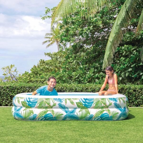 Piscina Hinchable Tropical con Estampado de Hojas — 229x152x48 cm | 600 L - Imagen 3