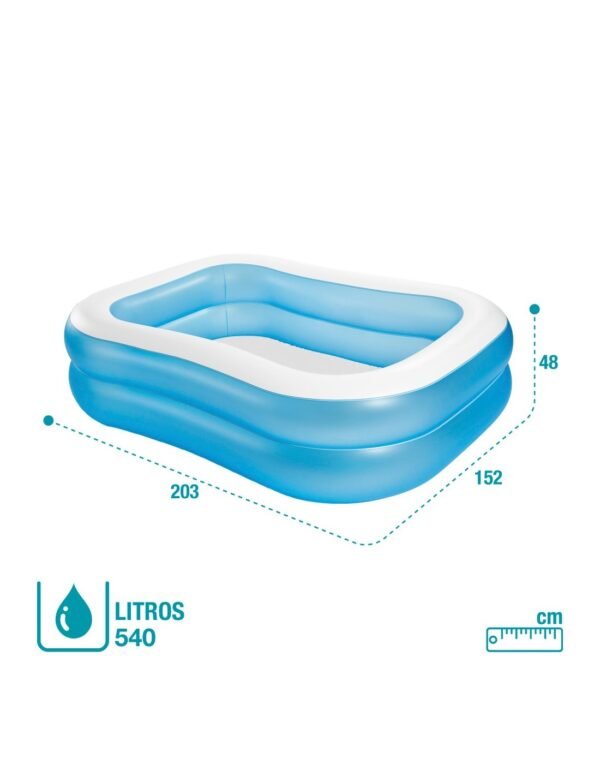 Piscina Familiar Hinchable Rectangular — 203x152x48 cm | 540 L - Imagen 3