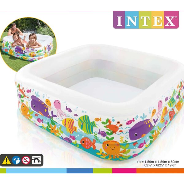 PISCINA HINCHABLE INTEX SEA AQUARIUM 159X159X50 CM, CAPACIDAD 340 LITROS. - Imagen 2