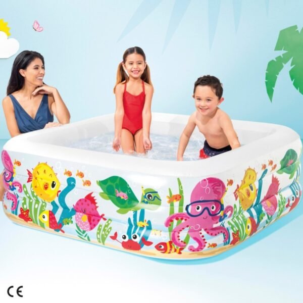 PISCINA HINCHABLE INTEX SEA AQUARIUM 159X159X50 CM, CAPACIDAD 340 LITROS.