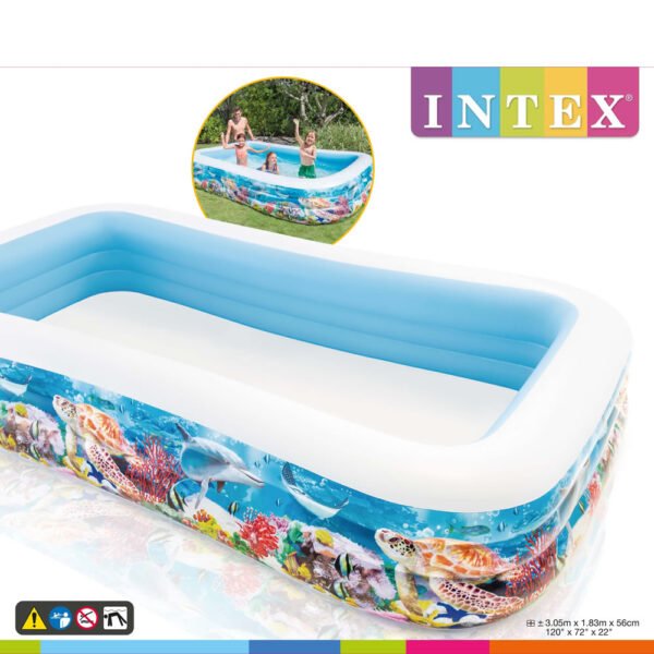 Piscina inflable INTEX infantil tropical rectangular - Imagen 2