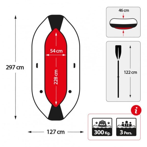 Barca hinchable INTEX® Mariner 3 – Sport Series 297x127x46 cm - Imagen 3